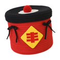 thumbnail image 3 of Cesta de almacenamiento de cuerda redonda con tapa, contenedor de almacenamiento vacío, caja decorativa hecha a mano Cosecha, 3 of 9