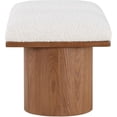 thumbnail image 4 of Meridian Furniture Pavilion Cream Boucle Fabric Bench, 4 of 13