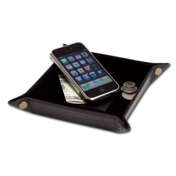 Black Crocodile Leather Caddy