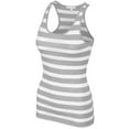 thumbnail image 2 of KOGMO Womens Cotton Stripe Ribbed Racerback Tank Top, 2 of 5