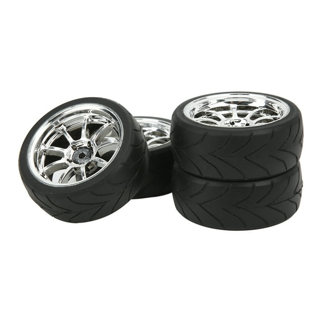 1/10 RC Wheels, Rubber Material Long Lasting Exquisite Craftsmanship RC Tires Deep Unevenness Texture For Most 1/10 Flat Sports Car ANGGREK Otros Deportes