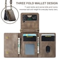 thumbnail image 3 of Dteck Wallet Case For Samsung Galaxy Z Flip 4, Magnetic Leather Zipper Wallet with RFID Blocking Card Holder Slots Shockproof PC Stand Cover With Shoulder Strap,Coffee, 3 of 9