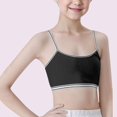 thumbnail image 2 of Wuxian Teen Girls Bras Crop Top Bra Spaghetti Strap Seamless Sports Bra Training White Teen Bra Camisole Style Lightweight Seamless Kids Bra,Black, 2 of 6