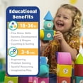 thumbnail image 4 of Blockaroo Builders Plane Building Blocks Bath Toy, STEM Toy for Kids Toy Christmas Stocking Stuffer Birthday Holiday Party Favors Prizes Ages 3 And Up With EBK Popper Pop it, 4 of 5