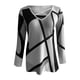 thumbnail image 4 of Top de manga larga estampado con cuello en V suelto de moda para mujer Pompotops  gfhjh11784, 4 of 5