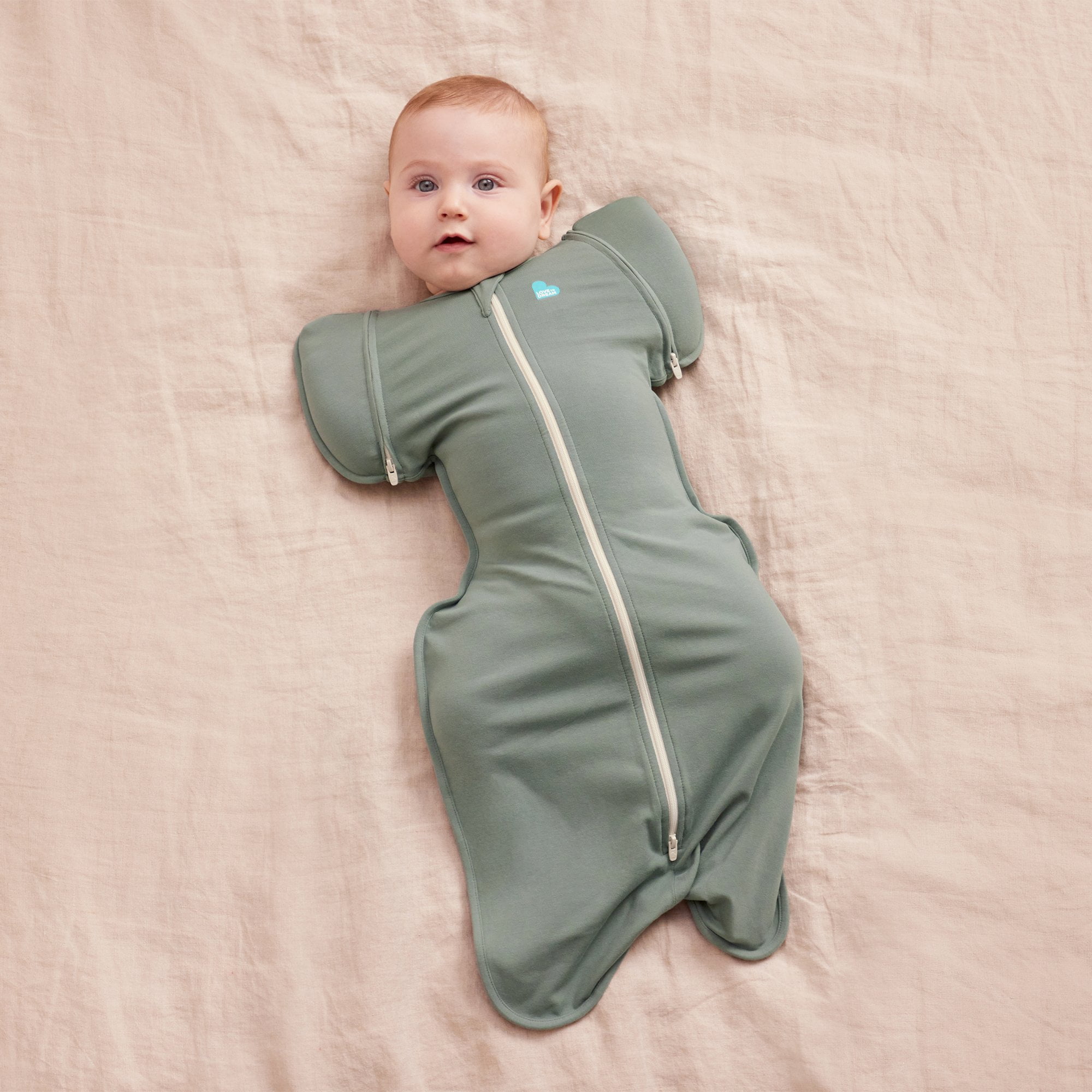 Love to Dream Swaddle UP Transition Baby Sleep Bag 1.0 TOG, Zip-Off Wings, Large 19-24 lbs, Deep Olive