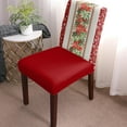 thumbnail image 2 of Christmas Dining Chair Slipcover, Poinsettia Leaves Winter Snowflake Red Chair Protector Stretch Parsons Chair Covers for Dining Room, Restaurant, Kitchen, Party, Set of 6, 2 of 5