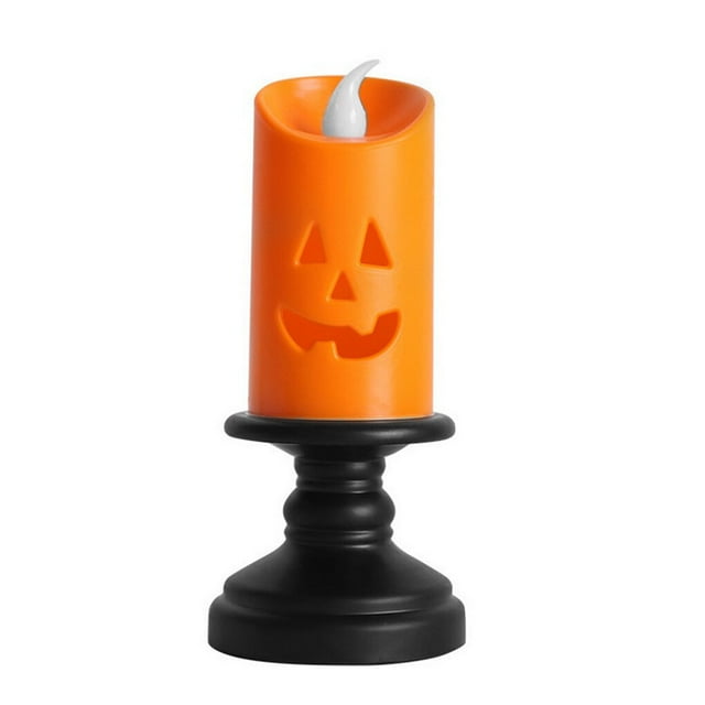 Candle Light Pumpkin Shape LED Light Flameless Decoration Pumpkin Light Decoration Desktop Lamp for Halloween, 1pc