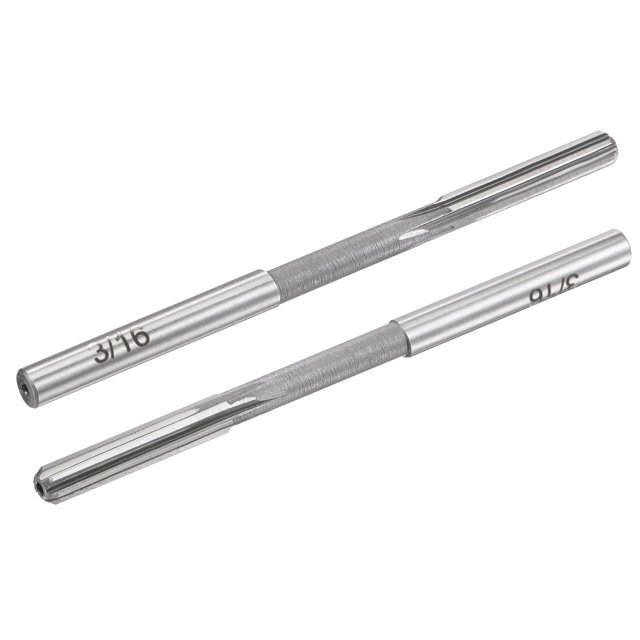 Uxcell Accuracy Straight Flutes HSS Lathe Machine Chucking Reamers 2Pcs 3/16"