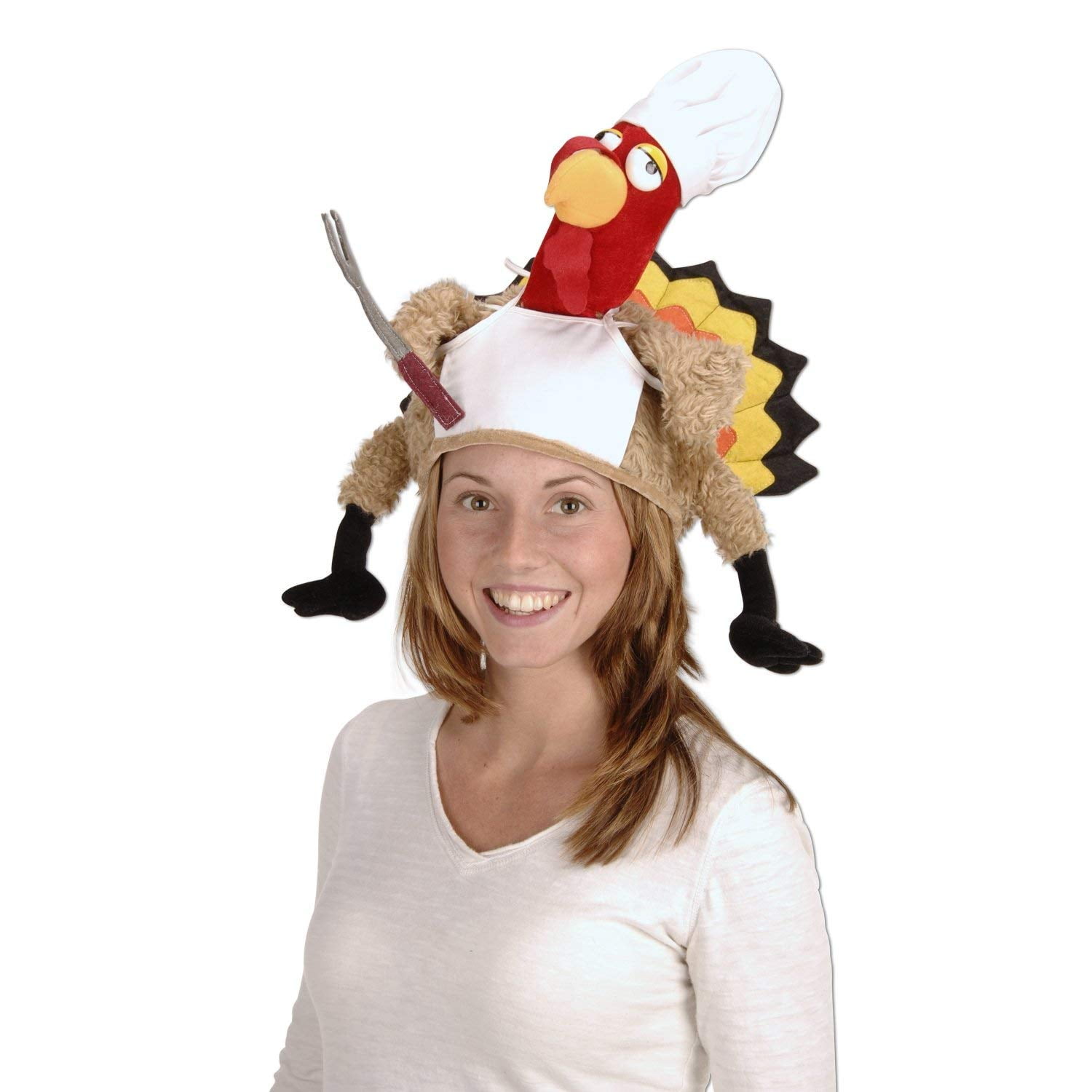 PMU Thanksgiving Plush Chef Turkey Hat 