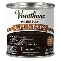 4 Pack, Black, Varathane Premium Gel Wood Stain-358322, Half Pint