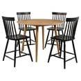 thumbnail image 3 of Coaster Andrews 5-Piece Round Counter Dining Set, Light Ash and Black, 3 of 11