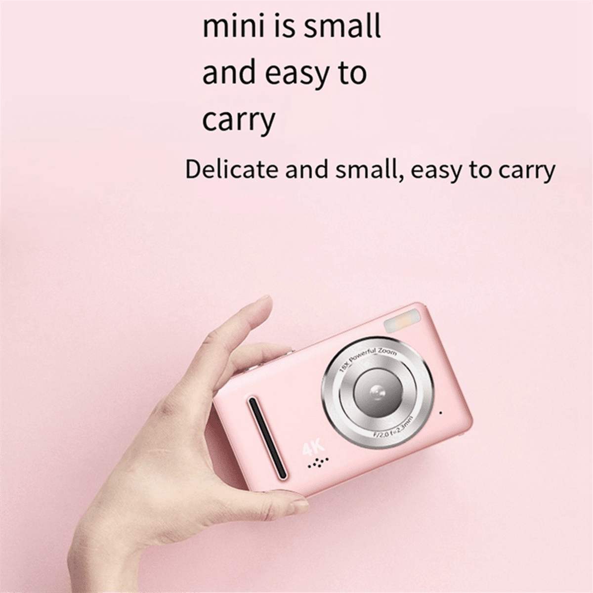 4K Ccd Digital Camera Photography Camera, Video Blog Camera, Film Camera, 4K 30FPS Mini Camera for Teenagers Black,1 x camera 1 x storage bag 1 x data cable 1 x lanyard,Black