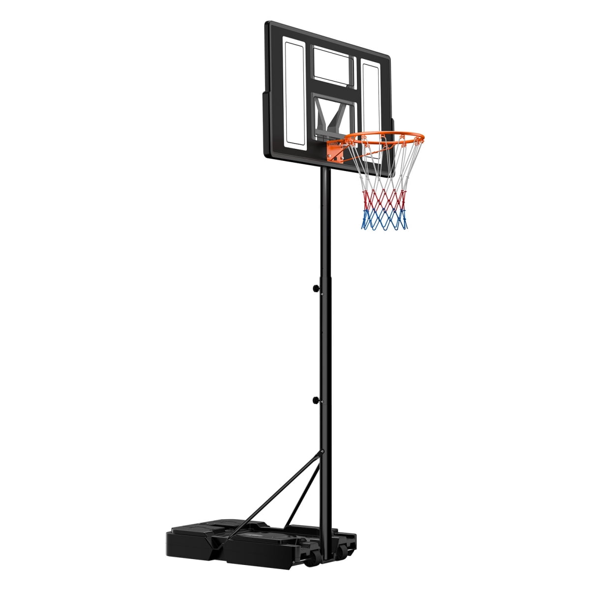 ZHICHUN Portable Basketball Hoop 4.4-10ft Height Adjustable Rolling Wheels Black for Driveway & Pool