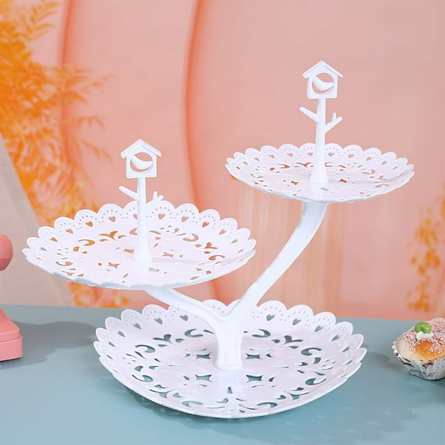 QTOCIO Fruit Plates Living Room Coffee Table Household Transparent Candy Dessert Rack Party Wedding Front Desktop Placed Snack Dessert Tray Tiers Dessert Stand
