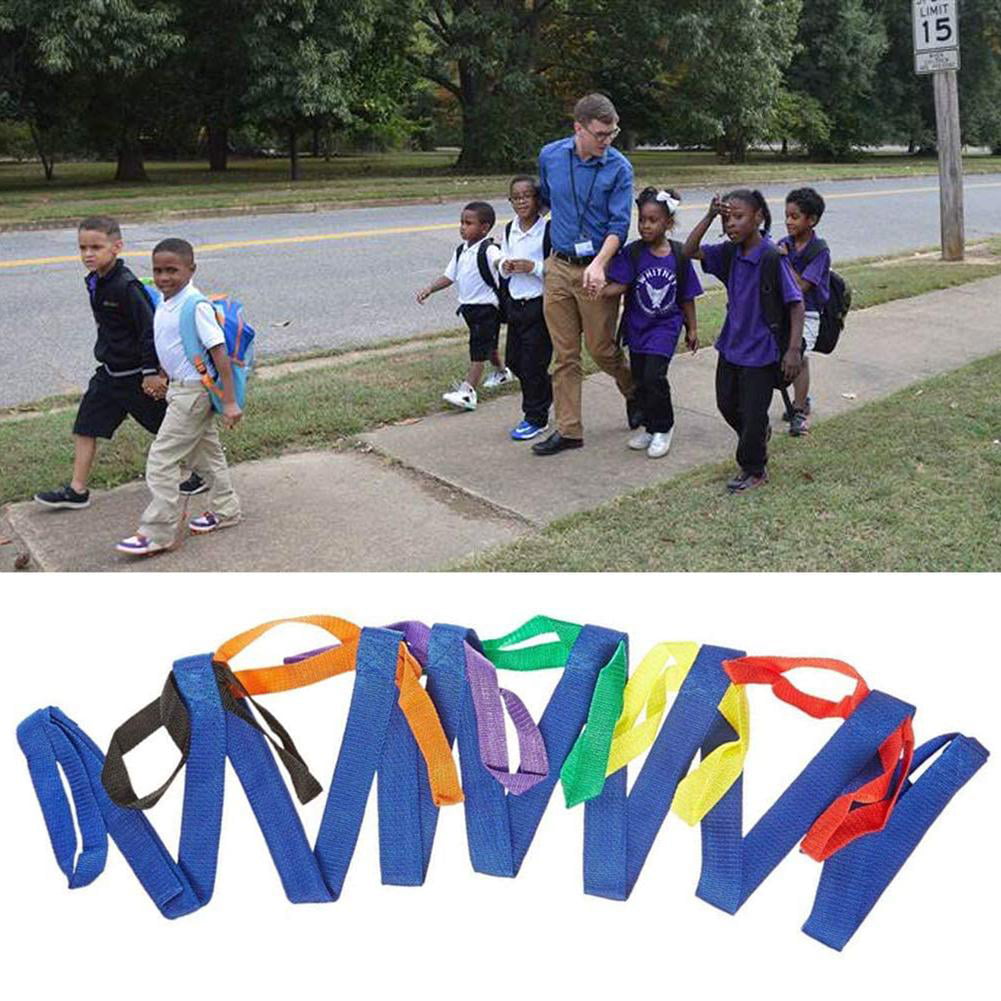 146 Inch For 12 Kids And 2 Teachers Walking Rope Nylon Durable Lightweight Childrens Safety Walking Rein Loops with Colorful Handles for Daycare Schools Preschool Children Safety Walking Ropes