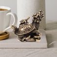 thumbnail image 1 of Raindrops 1Set Dragon Turtle Statue Decor Golden Copper Miniature For Home Interiors, 1 of 6