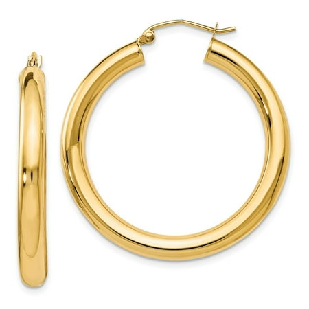 - 14k Yellow Gold Solid Polished Lightweight Hoop Earrings