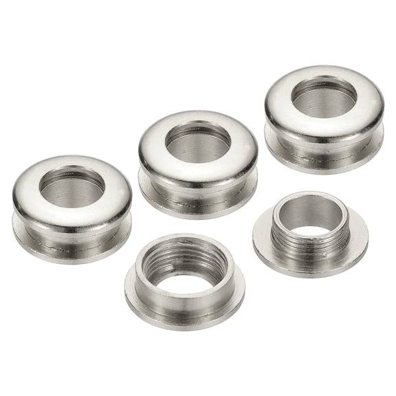 Uxcell 8mm(1/3 inch) Solid Brass Hole Eyelets, 4 Pcs Arc Surface Self Backing Grommets with Washer for Leather Craft, Silver Tone