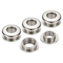Uxcell 8mm(1/3 inch) Solid Brass Hole Eyelets, 4 Pcs Arc Surface Self Backing Grommets with Washer for Leather Craft, Silver Tone