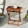 thumbnail image 4 of Gymax Outdoor Wood Tray Table w/Removable Serving Tray & Folding Frame for Porch, 4 of 8