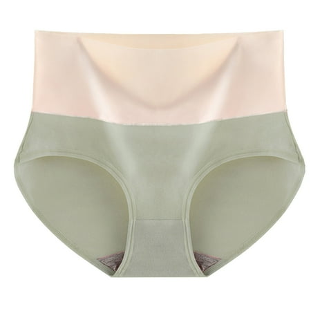 HCURIBAD Panties for Women Clearance Women s Plus Size High Waisted Tummy Panties Hip Wrap Triangle Panties Seamless Underwear Cotton Underwear No Show Underwear  1x Ladies Panty Mint Green 2XL