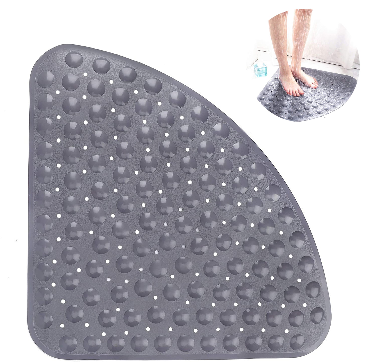 Waroomhouse Non-slip Bathroom Mat Tpe Suction Cup Bath Rug Waterproof  Non-slip Bath Mat with Suction Cups Easy to Drainable Durable Shower Pad  for Comfortable 