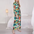 thumbnail image 3 of Balery Colorful Hawaii Palms Pattern Pajama Sets for Women Long Sleeve 2 Piece Sleepwear Loungewear Sets Soft PJ's with Pockets Long Sleeve Comfy Pj Sets-X-Large, 3 of 7