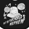 thumbnail image 4 of Inktastic Out of This World Nephew Cute Alien in Outer Space Boys Baby Bib, 4 of 4