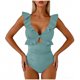 thumbnail image 4 of Trajes de baño para mujer, moda para mujer, color sólido, con cojín en el pecho y sin soporte de acero, traje de baño holgado con cordón dividido, trajes de baño para mujer, trajes de baño para mujer,, 4 of 6