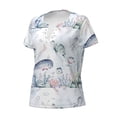 thumbnail image 2 of Naloa Sea Animals Print T-Shirts Short Sleeve V Neck Tees for Women Fashion Tops Trendy Lightweight Soft Casual Summer Outfits Clothes, 2 of 5