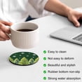 thumbnail image 3 of Christmas Snowflakes Coasters Set of 6, Absorbent Coasters for Drinks, Xmas Winter Pine Trees Green Coaster for Desk Coffee Table Protection, Home Decor House Warming Gifts 4", 3 of 8