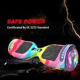 Flash Wheel Hoverboard 6.5" Bluetooth Speaker with LED Light Self Balancing Wheel Electric Scooter, Rainbow Wave - image 3 of 8