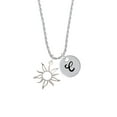 thumbnail image 2 of Delight Jewelry Silvertone Open Design Sun Silvertone Script Initial Disc - C - Charm Necklace, 20"+3", 2 of 4