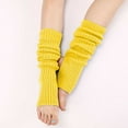 thumbnail image 5 of ManxiVoo Ribbed Knit Leg Warmers Stretchable Foot Covers for Dance Fitness Yoga and Retro Fashion Yellow, 5 of 6