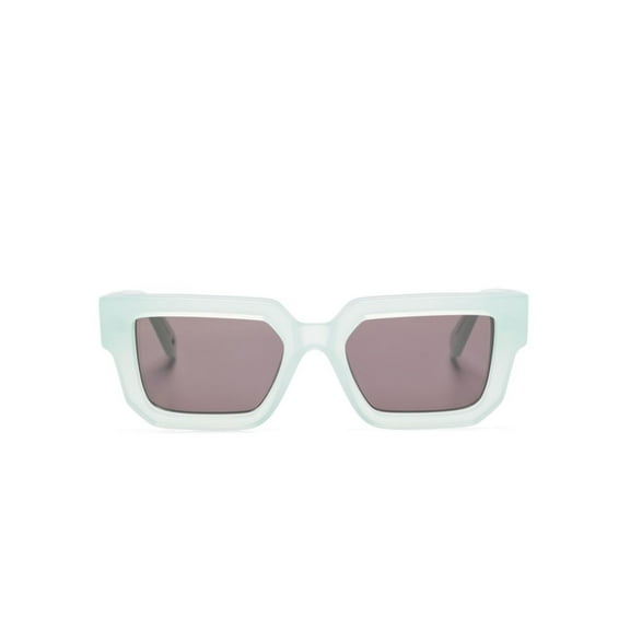 Off-White Men's Hexagonal Off-White Sunglasses With Translucent Finish Green