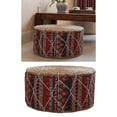 thumbnail image 5 of Pouf for Stool with Handmade Futon Meditation Cushion , Bohemia Red, 30x20cm, 5 of 8