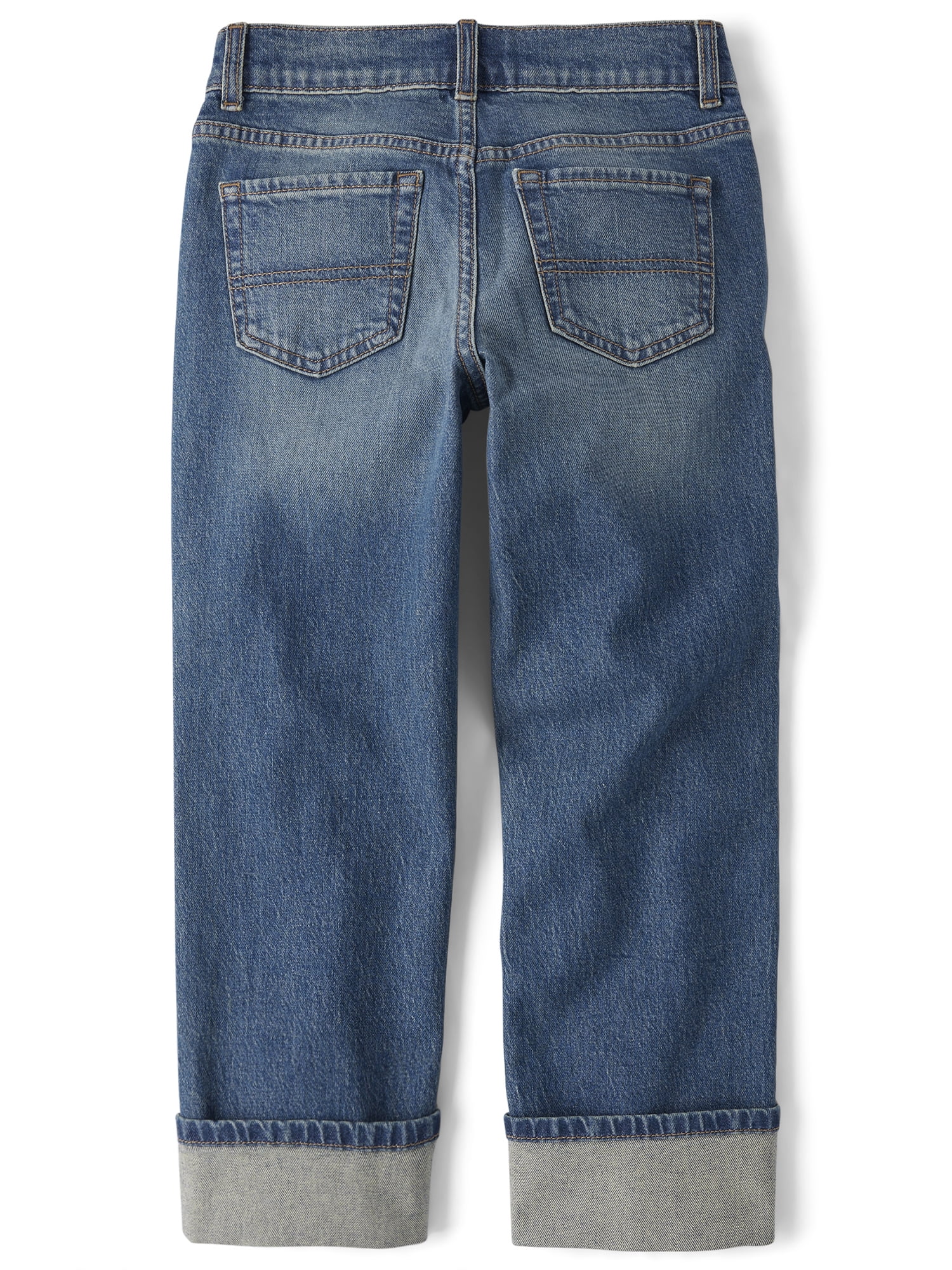 The Children's Place Boys Pull On Roll Cuff 90s Loose Fit Jeans, Sizes 4-16