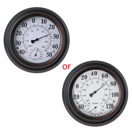 

Vintage Thermometer Hygrometer Large Scale ℃ ℉ Display Humidity Monitor