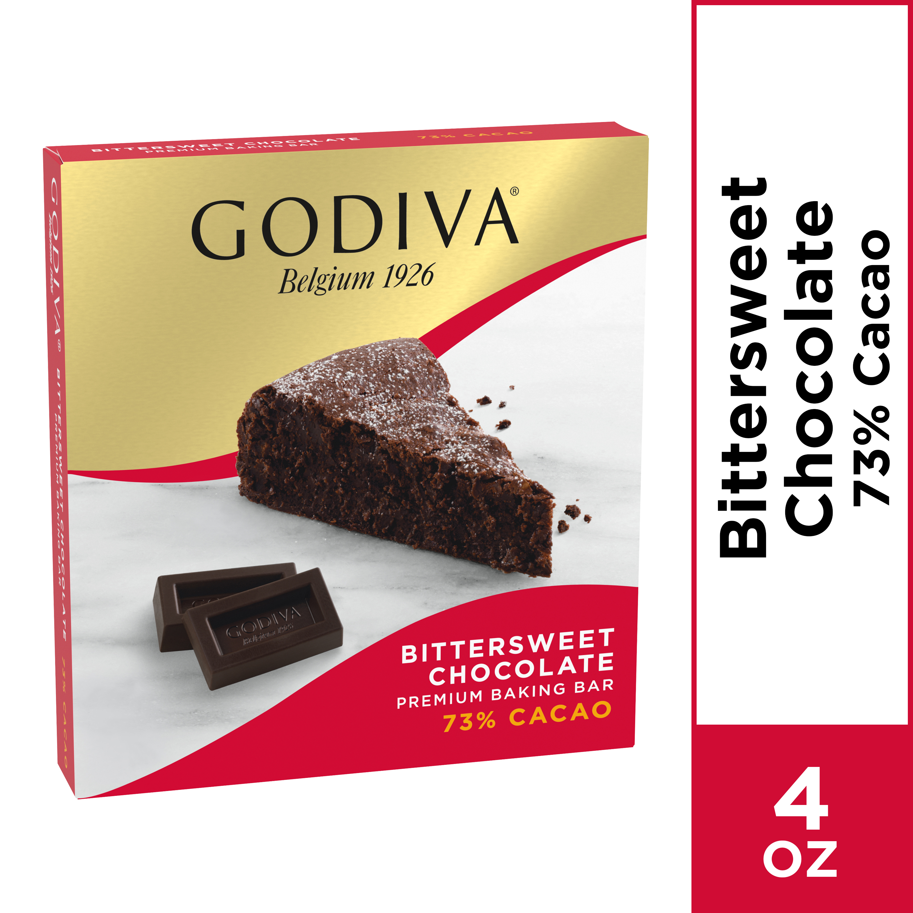 GODIVA Bittersweet Chocolate Premium Baking Bar, 4 oz Box