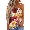 thumbnail image 1 of Tank Top Vestido Camiseta sin mangas Bandeau sin tirantes a juego de colores para mujer, camiseta sin mangas holgada para vacaciones de verano, blusa, camiseta sin mangas para mujer (Orange, S), 1 of 5
