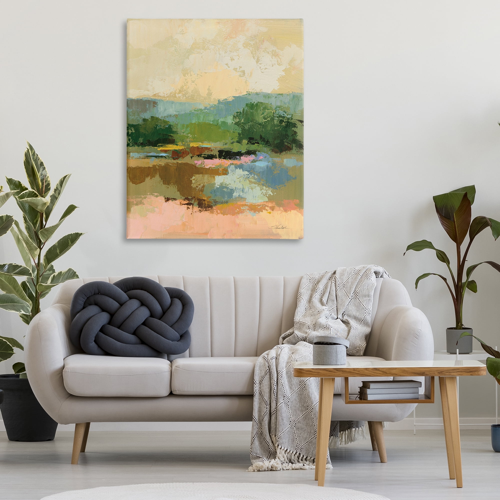 Stupell Industries Across The River View Landscape Painting Gallery Wrapped Canvas Art Print Wall Art, 36 x 48
