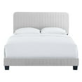 thumbnail image 6 of Modway Celine Channel Tufted Performance Velvet Twin Platform Bed in Light Gray, 6 of 8