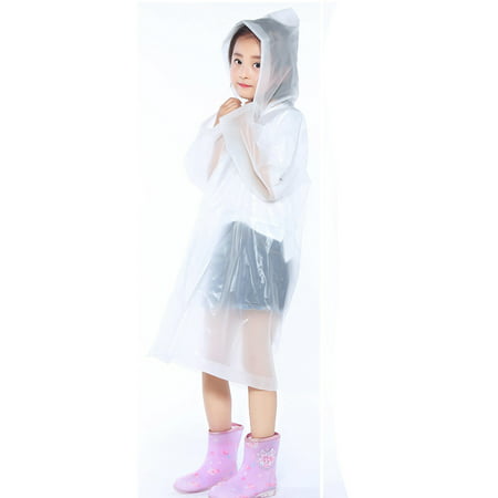 Outtop 1PC Portable Reusable Raincoats Children Rain Ponchos For 6-12 Years