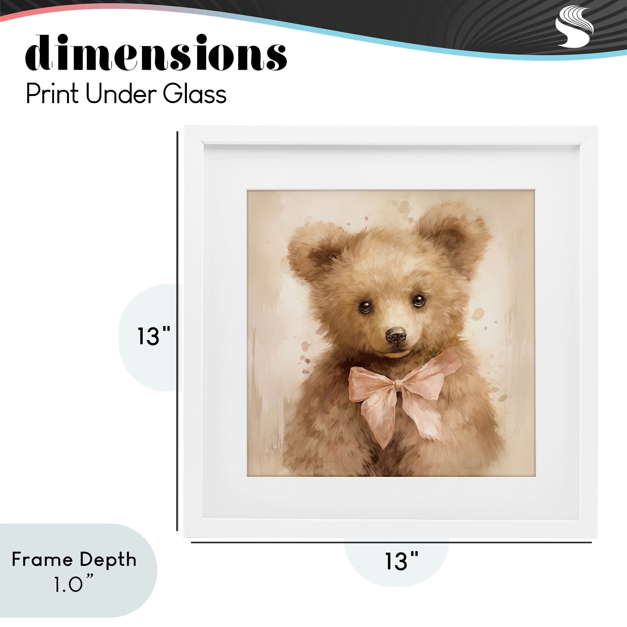 Stupell Industries Little Baby Bear White Framed Print Under Glass, design by Tina LeCour