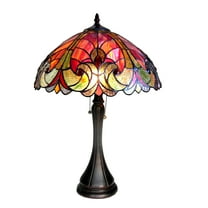 RADIANCE Goods Tiffany-Style 2 Light Victorian Table Lamp 16" Shade