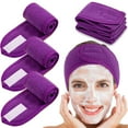 thumbnail image 1 of Diadema facial para spa, 4 paquetes de diadema de tela de rizo, toalla elástica ajustable para baño, maquillaje y deporte, 1 of 6