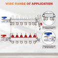 thumbnail image 4 of 6-Port Radiant Floor Heating PEX Manifold,1/2" PEX Tubing Radiant Floor Heating Manifolld With Stainless Steel Kit, 4 of 6