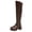 Brown, variant on Xfvqtps Womens Thigh High Boots Zippeer Back Thick Sole Round Toe Faux Leather over the Knee Boots