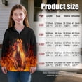 thumbnail image 2 of Xoenoiee Horse Fire Lightning Print Oversized Half Zip Sweatshirt for Girls Comfy Casual School Athletic Wear Soft Long Sleeve Pullover Fall Winter Top, Size 7-8 Years, 2 of 7